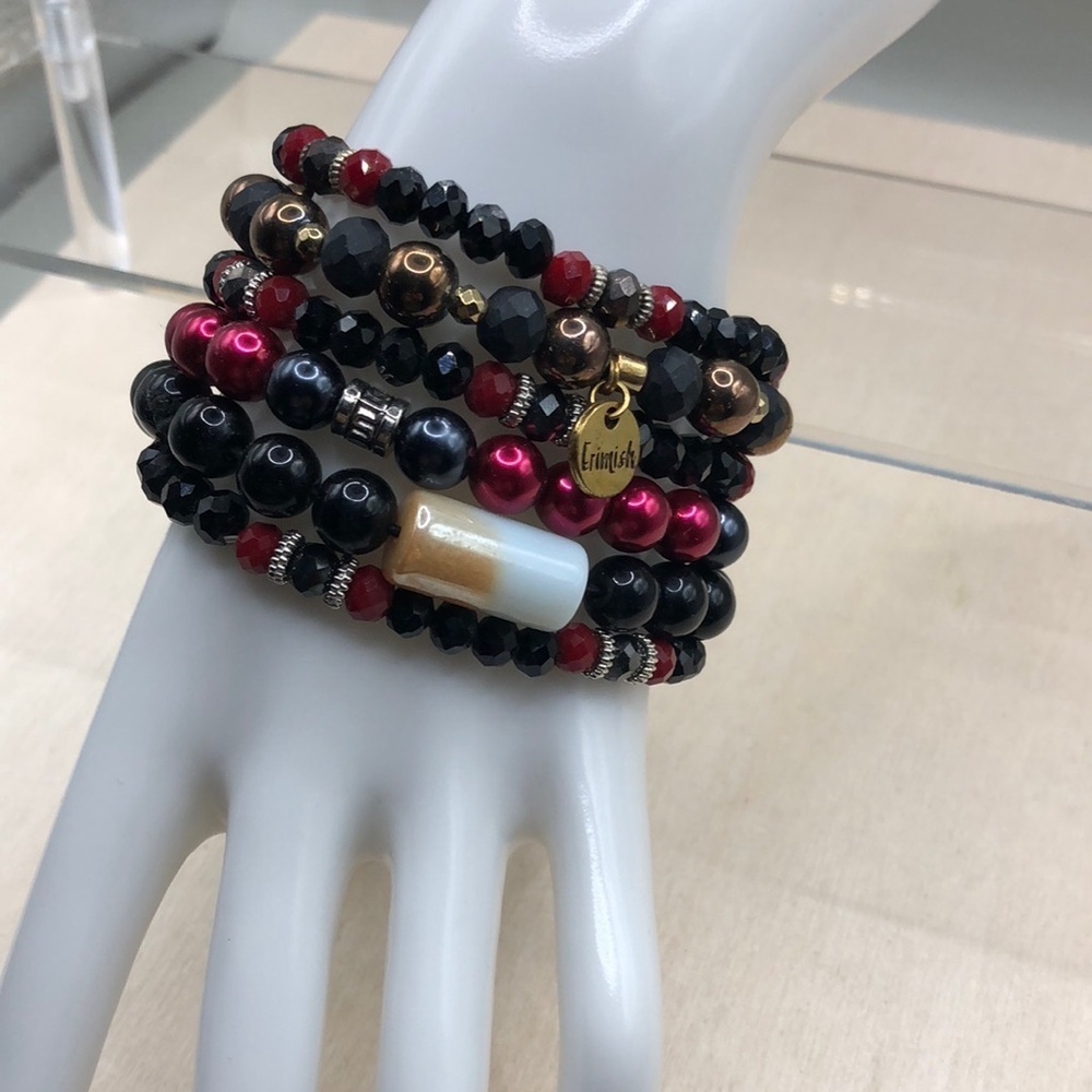 Curated bundle 6 layering stackable roll on bracelet boho style Erimish and more